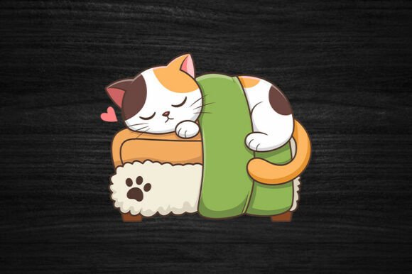 Download Sushi Cat Kawaii Anime Neko Japanese Tee - Cat Collection