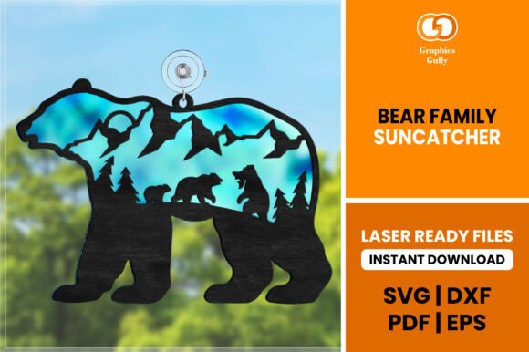 Download Bear Family Suncatcher SVG - Cat Collection