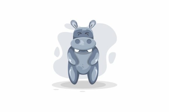 Download Cute Hippo Illustration Logo Design - Hippo Collection