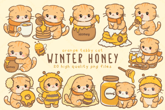 Download Winter Honey Orange Cat Clipart - Cat Collection