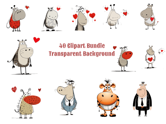Download Funny Hippo Cartoon Clipart Bundle PNG - Hippo Collection
