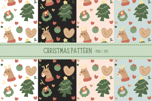 Download Cute Deer Cartoon Christmas Pattern - Deer cartoon Collection