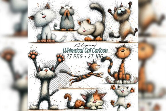 Download Whimsical Cat Clipart Bundle - Cat Collection