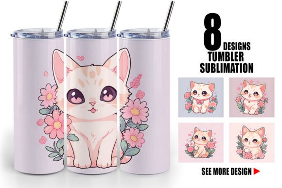 Download Tumbler Wrap Cute Cat Illustration - Cat Collection