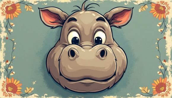 Download 🦛 Vintage Hippo Face Illustration - Hippo Collection