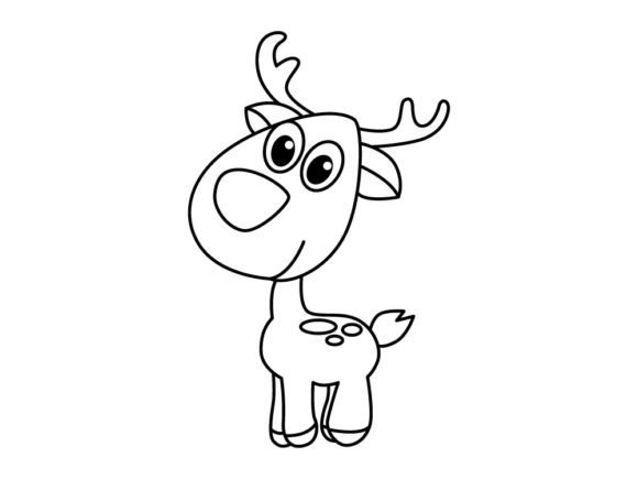 Download Funny Rain Deer Cartoon Coloring Book. - Deer cartoon Collection