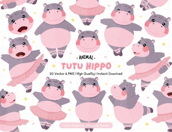 Download Ballet Hippo Clipart Tutu PNG &amp; Vector - Hippo Collection